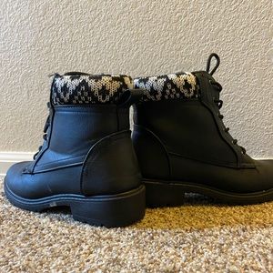 Black ankle boots, size 8.